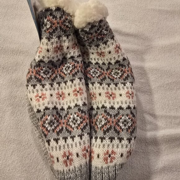 Muk Luks L / XL NEW Shortie Cabin Slipper Chenille Plush Lined Cabin Women Socks - Picture 5 of 7